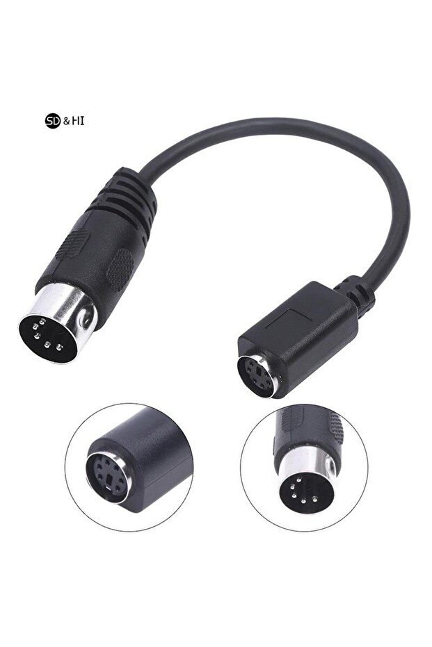 onesize MD 6-pin Female to DIN 5-pin Male Cable Ps2 Keyboard and Mouse Transmission Cable