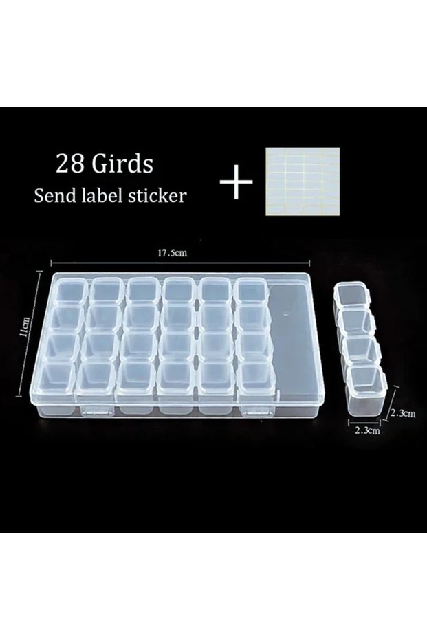 28 Girds 28/56 Slot Transparent Plastic Storage Box Diamond Painting Accessories Tool Nail Rhineston