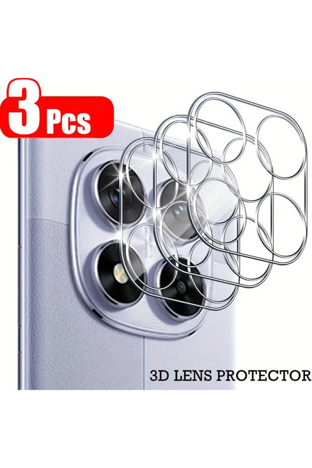 Redmi Note 14 Pro 5G Clear 3 قطع واقي عدسة ثلاثي الأبعاد شفاف DYM لـ Redmi Note 14 13 Pro Plus + 4G 5G C