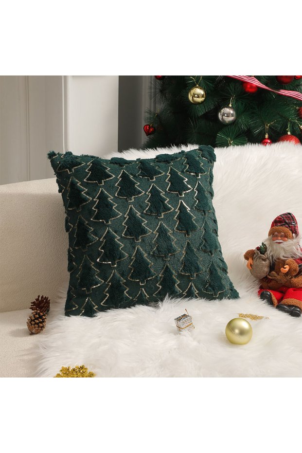 45x45cm green Plush Decorative Cushion Cover Soft Home Decor Christmas Living Room Sofa Throw Pillow