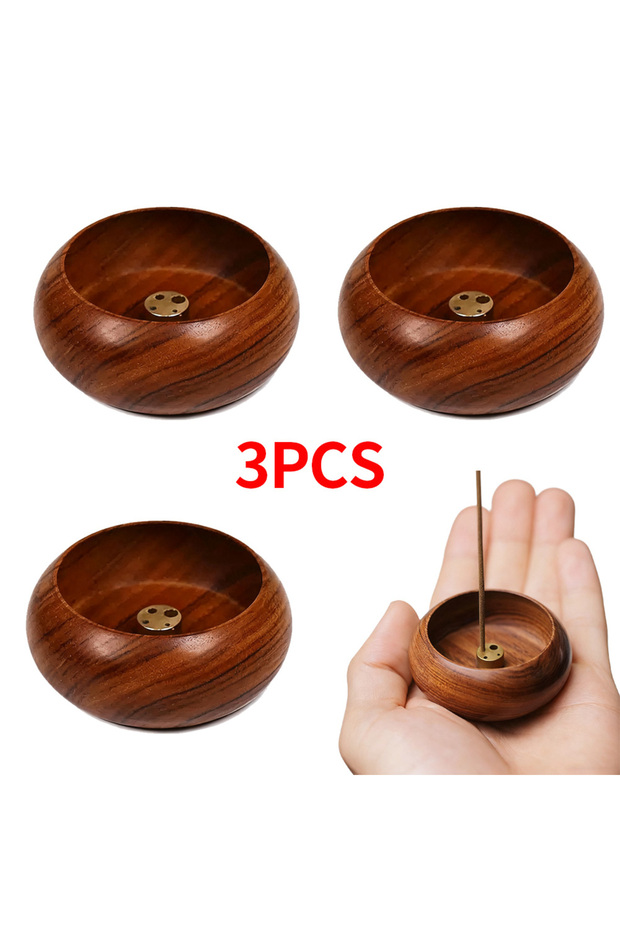3 pcs 6PCS/3PCS/1PC Exquisite Wooden Plug in Incense Burner | Suitable for Buddhist Worship, Home Te