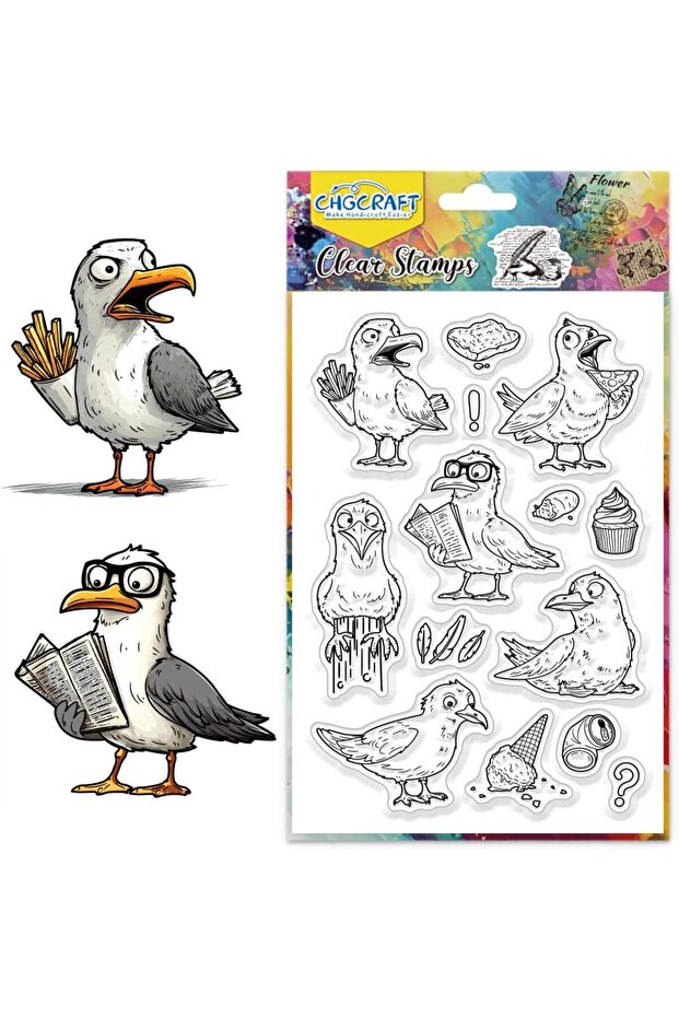 AECH06-15587 Seagulls Clear Stamps Bird Transparent Stamps Silicone Clear Stamp Seals for DIY Scrapb