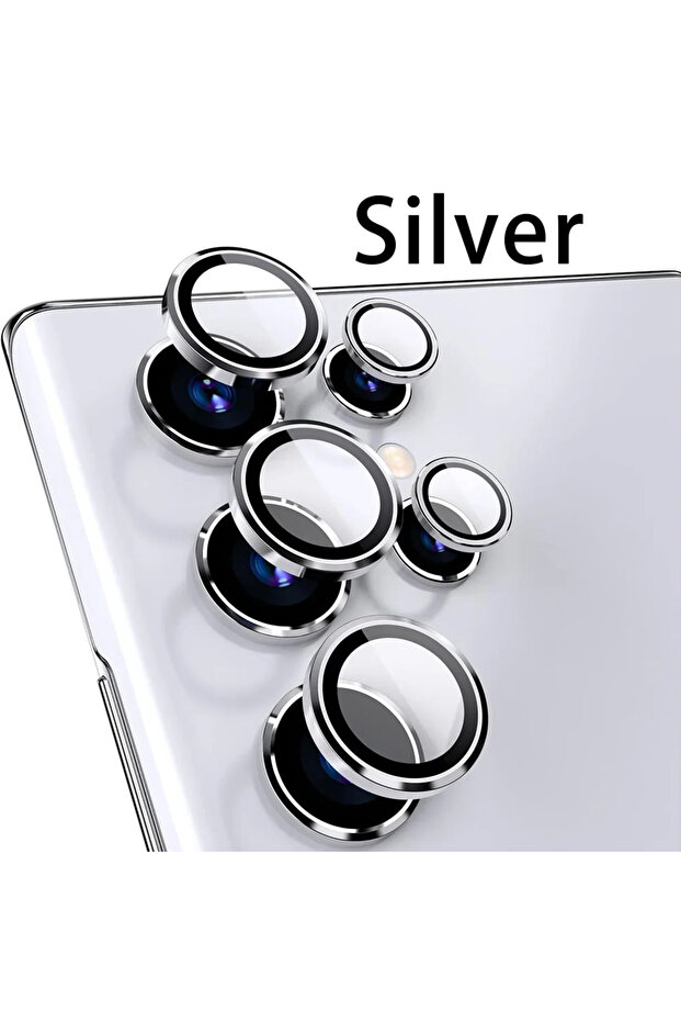 Other Samsung S25 Ultra Silver Camera Metal Lens Ring Glass Case For S22 S23 Ultra S24 Plus S25 Ul