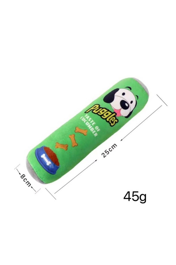 Green Beer Bottle Shaped Plush Dog Chew Toy Squeaky Interactive Bite-Resistant Playing Supplies for