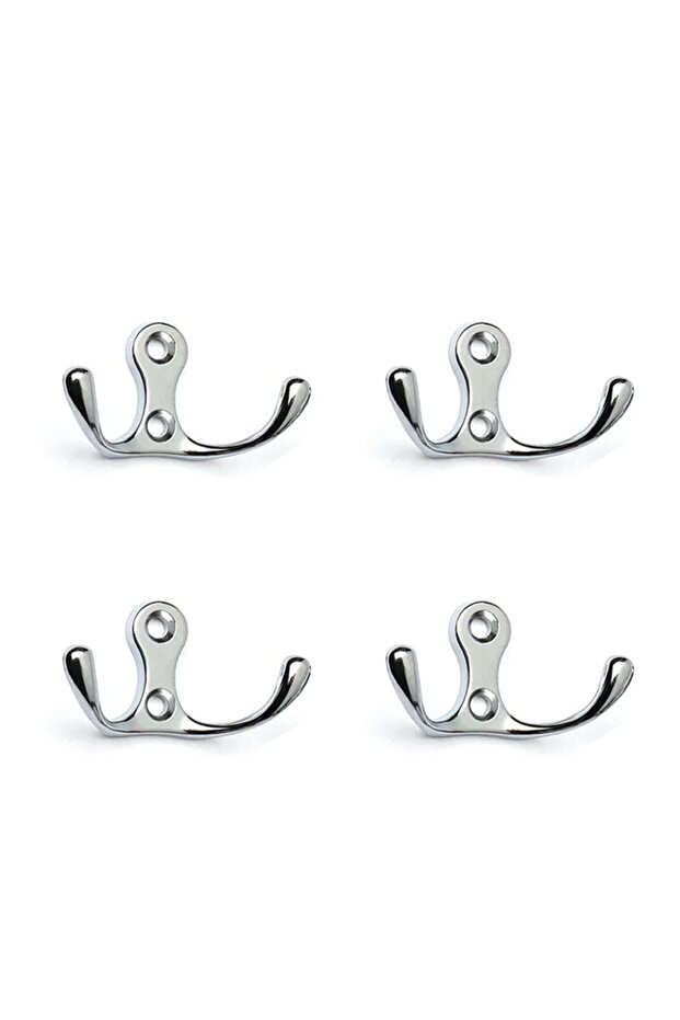 silvery-4pcs 4pcs Clothes Hooks, Hanging Clothes Hats, Wardrobe Hooks, Wall Hanging Hooks Behind Doo