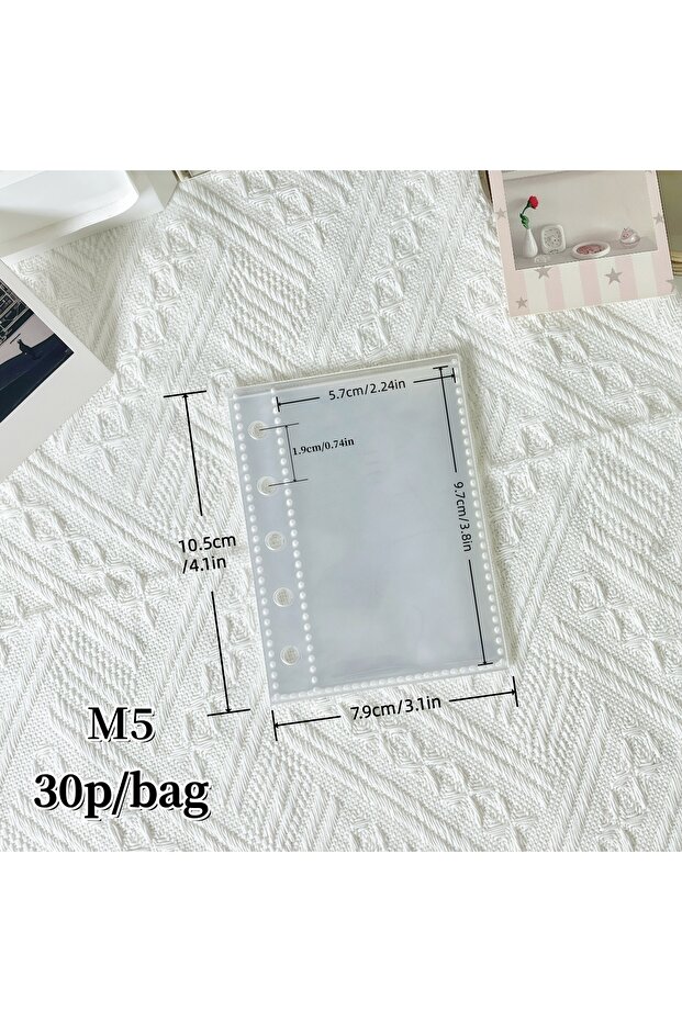M5 30P 10/20/30/50P/Bag M5/A6/A7 Transparent Loose-Leaf Pages, Plastic Protective Covers, Portable S