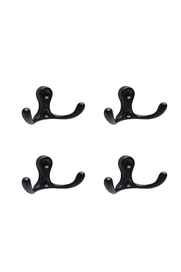 black-4pcs 4pcs Clothes Hooks, Hanging Clothes Hats, Wardrobe Hooks, Wall Hanging Hooks Behind Doors