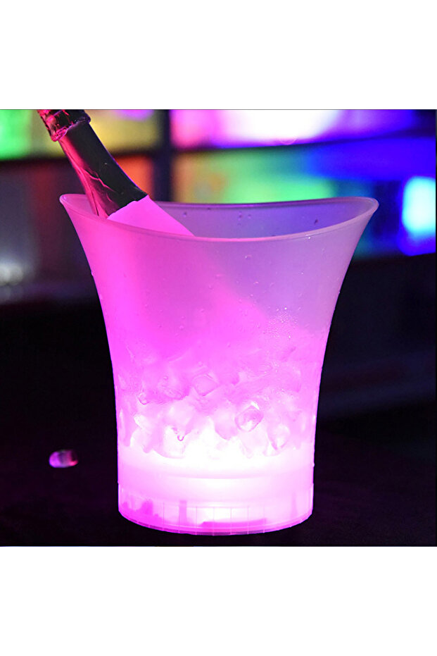 Pink 5L Champagne Beer Bucket 4 Color Deocrative Bars Night Party LED Light Up New Waterproof Plasti