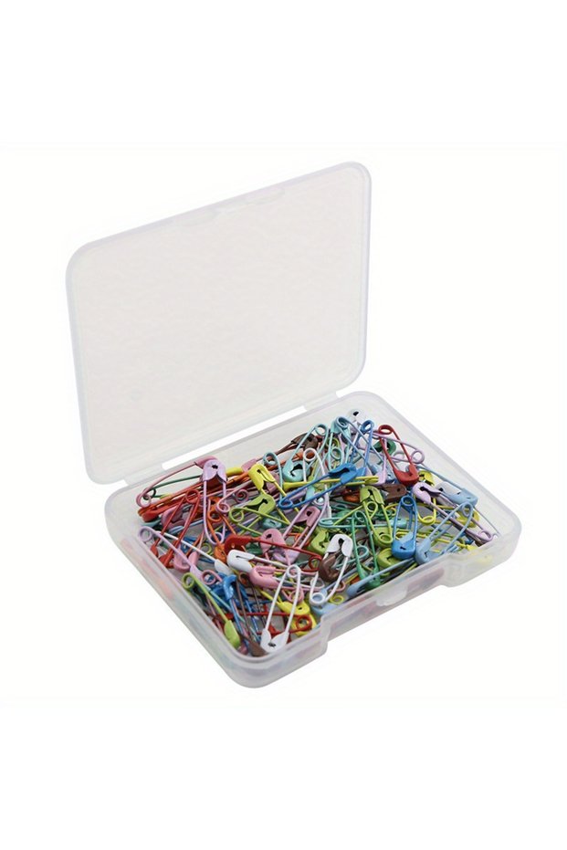multicolor 120Pcs Safety Pins Colored Metal Safety Pins with Storage Box Small Safety Pins for Cloth