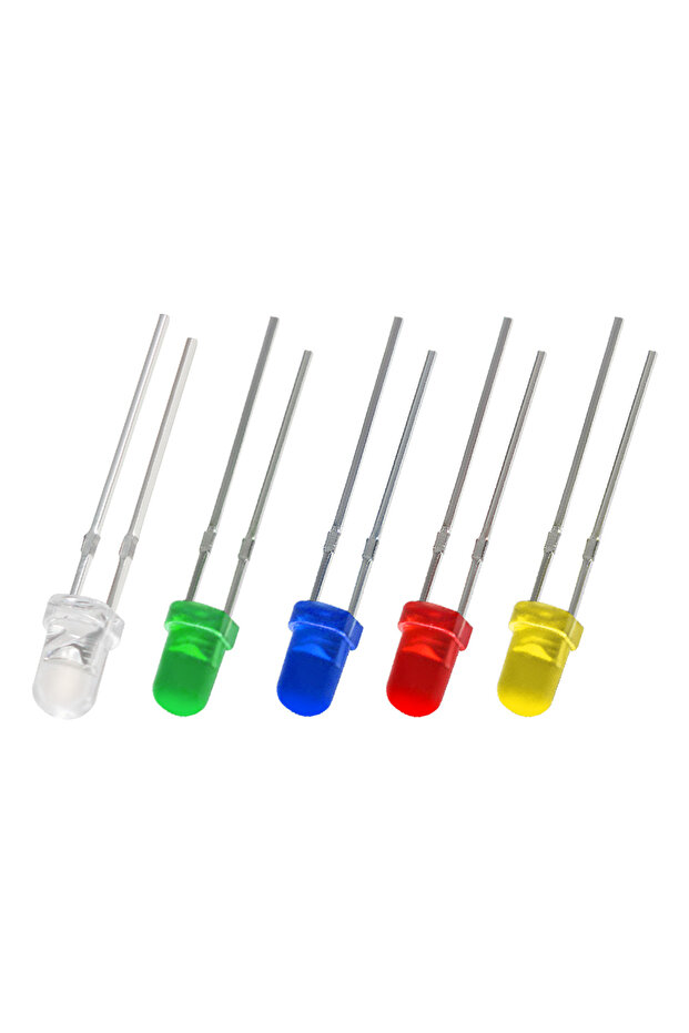 5 ألوان × 20 قطعة مزيج 50/100 قطعة 3 مم الصمام الثنائي LED فائق السطوع 3 فولت مصابيح متعددة الألوان أبيض / أحمر / أصفر / أخضر