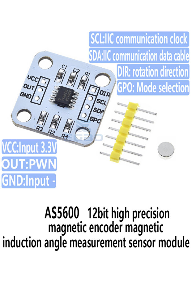 AS5600 Magnetic Angle Encoder Sensor Module 12-Bit High Precision Non- Position Sensor wit... - 8