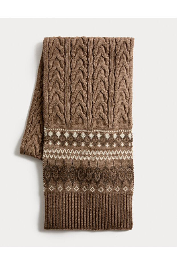 Örgü Desenli Atkı - 1