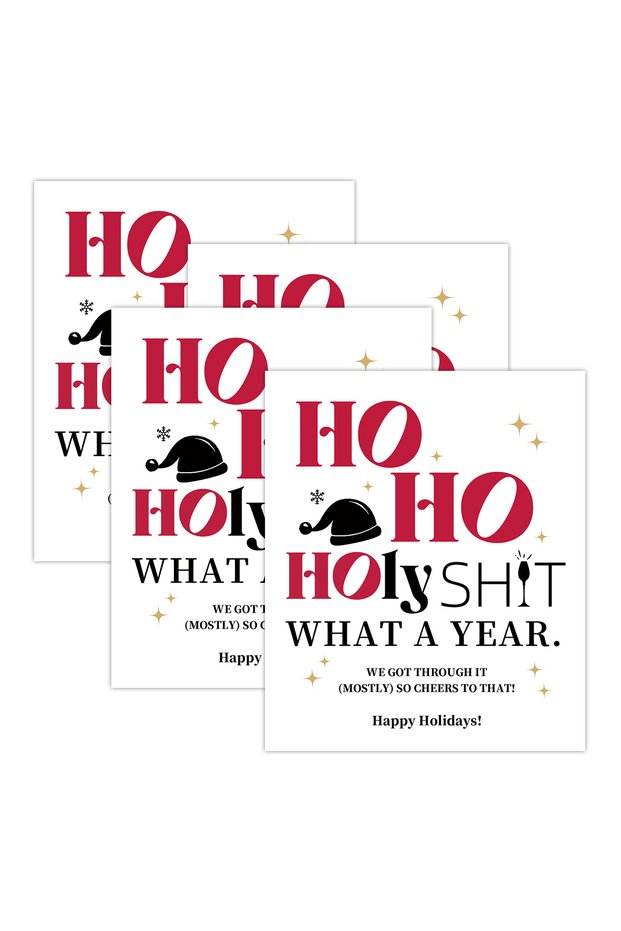 4pcs stickers 4pc Christmas Wine Bottle Stickers-Humorous Labels For Holiday Cheer,Gift Or Decoratin