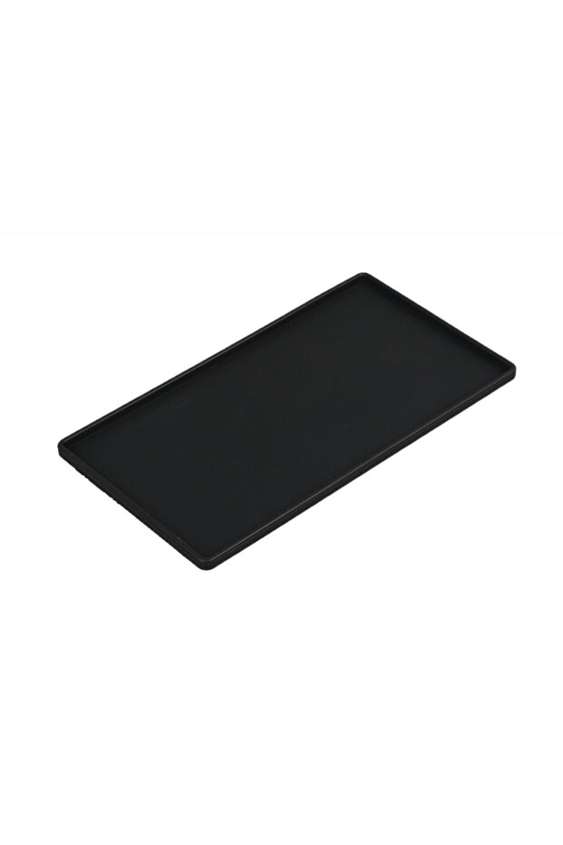 Black Silicone Flat Tray Square Anti-slip Bathroom Soap Coffee Tea Cutlery Holder