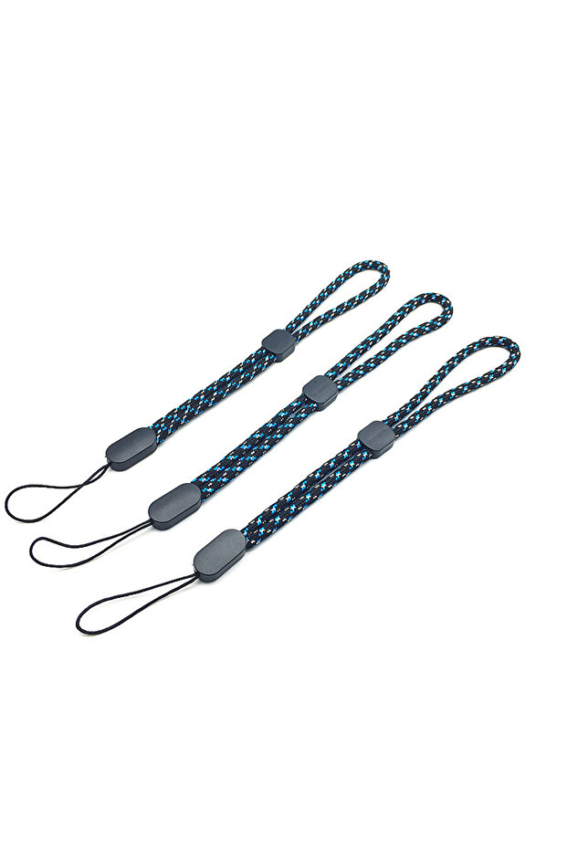 10Pcs Blue Black 10Pcs Adjustable Wrist Lanyard Mobile Phone Straps Nylon Round Rope Straps For Came