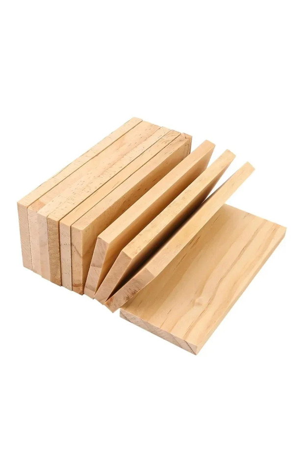 10X4CM 6mm 10PCS 10PCS Natural Pine Unfinished Wood Blocks Rectangle Board for Paintings Laser Engra