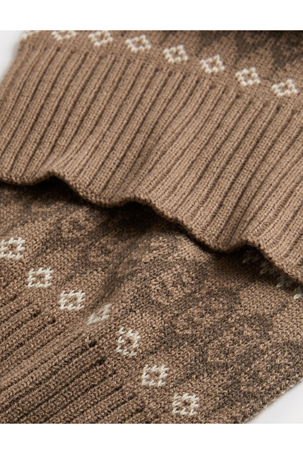 Örgü Desenli Atkı - 2