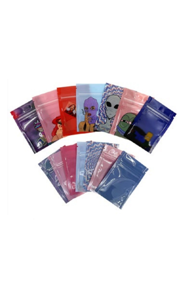 50pcs pattern2 Coffee Herb Powder Zip Lock Bag Food Candy Cookies Storage Pouch Wateproof Smellproo
