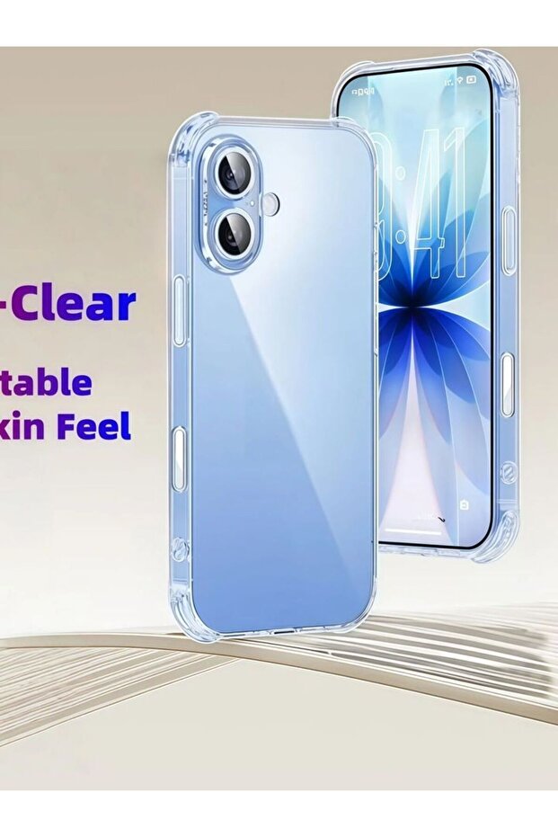 جراب هاتف شفاف (شفاف للغاية، مقاوم للصدمات، مصنوع من مادة TPU) لهاتف iPhone17