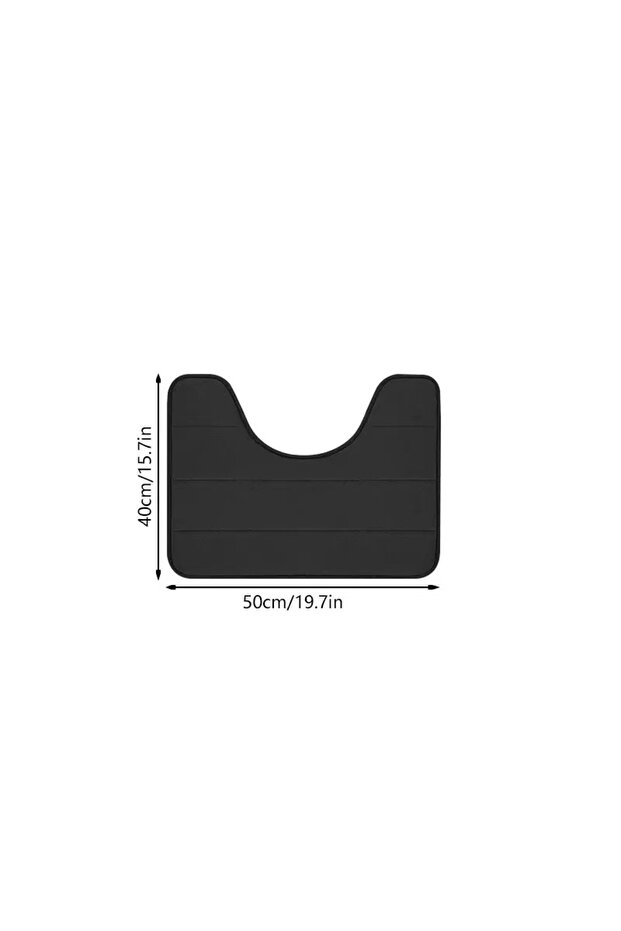 400MMx500MM uxd-black 1PC pure color stripe bathroom toilet u-mat carpet, soft non-slip quick-dry ba