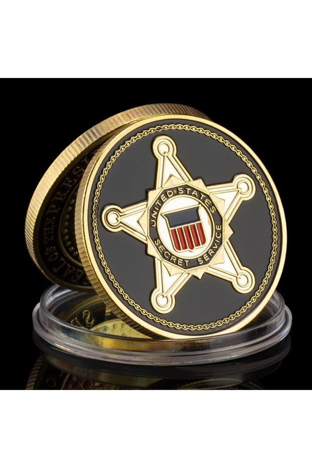 Gold United States Secret Service Souvenir Coin Plated Golden Commemorative Coin Collectible Gift Co