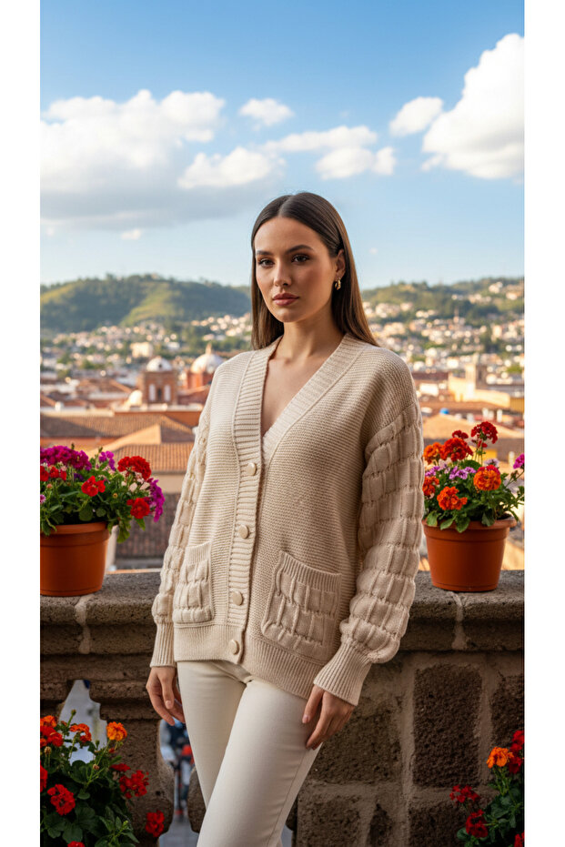 Triko Hırka Cepli - 3