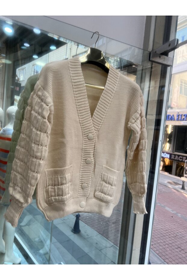 Triko Hırka Cepli - 4