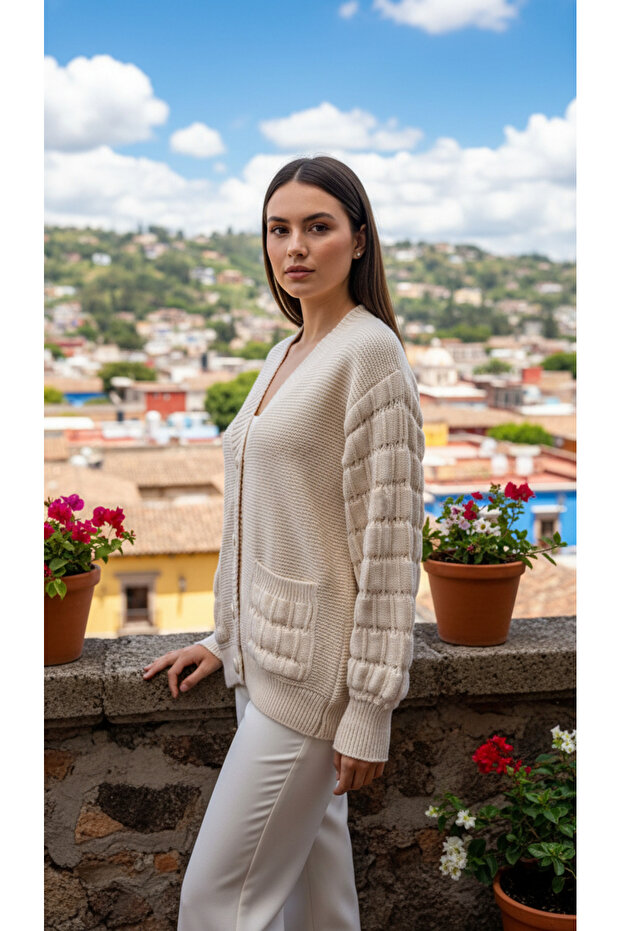 Triko Hırka Cepli - 2