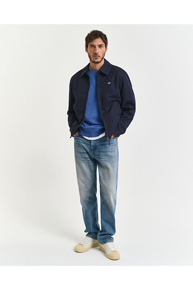 Erkek Mavi Regular Fit Bisiklet Yaka Sweatshirt - 2