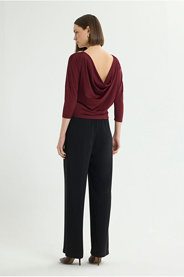 Degaje Yaka Örme Bluz - 5