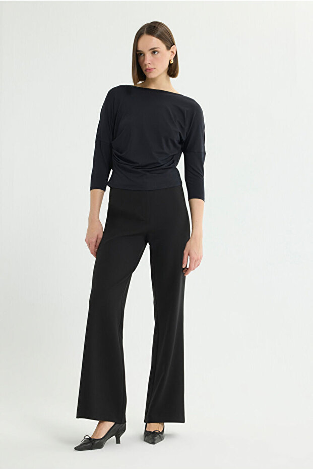 Degaje Yaka Örme Bluz - 3