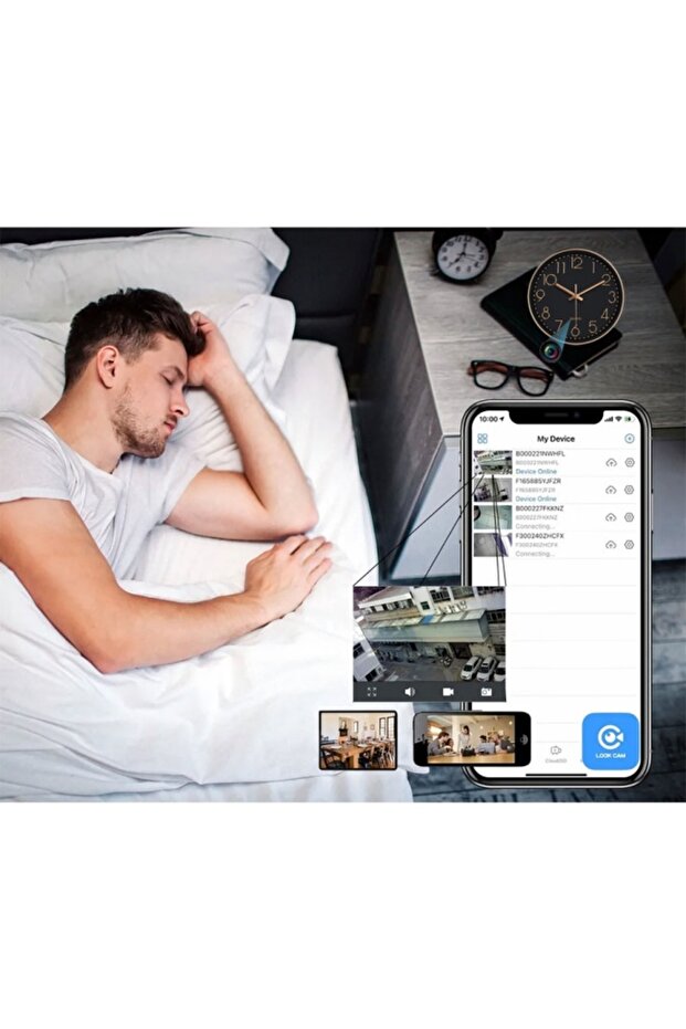 Mini wireless clock camera wall-mounted WiFi, 1080P HD, night vision, security monitoring - 2