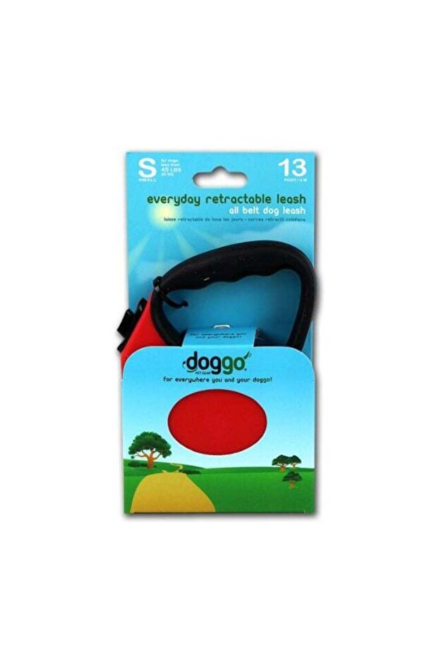 Doggo everyday retractable leash 4m, Small red
