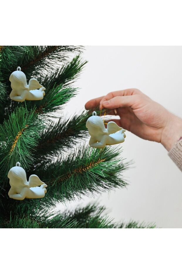 Lying Angel - Pine Tree Ornament Set of 3
