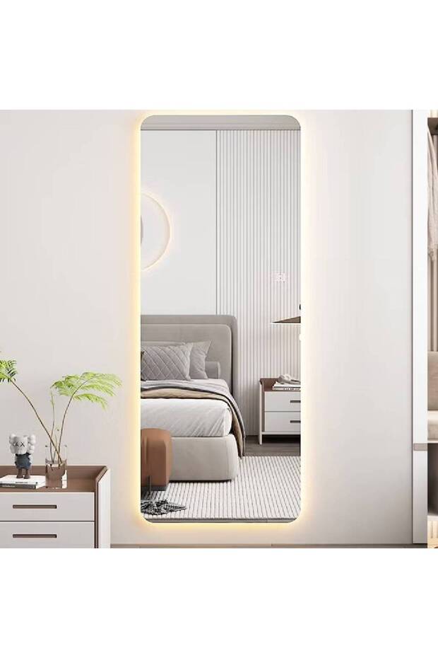 مرآة LED مستطيلة عالية الدقة مثبتة على الحائط بطول كامل - 3