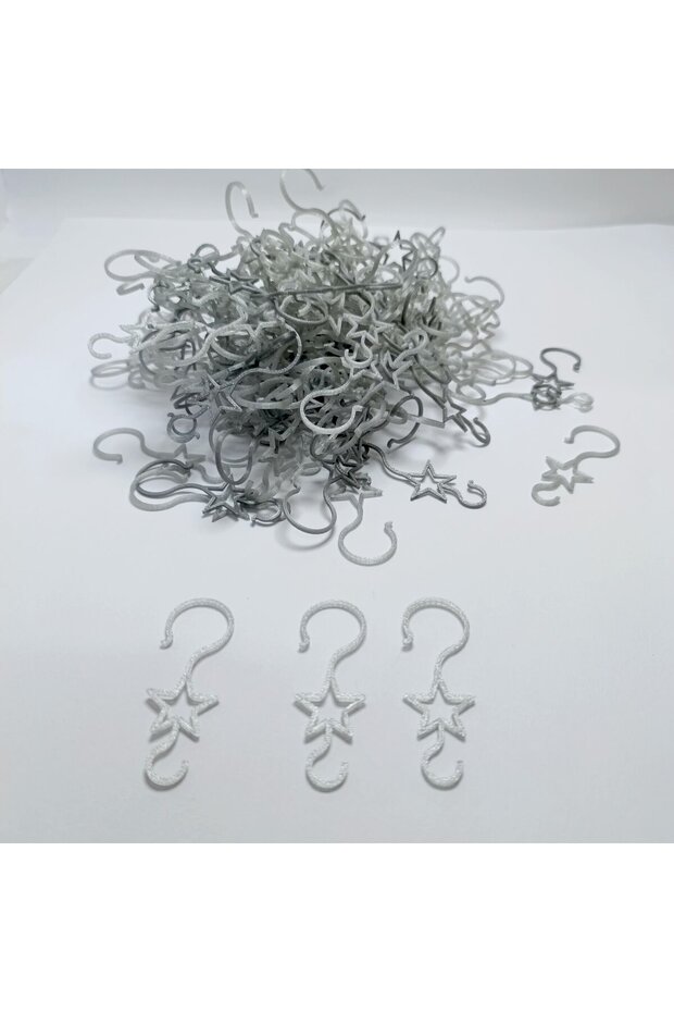 Christmas Ornament Hanging Bracket 100Pcs-Silver