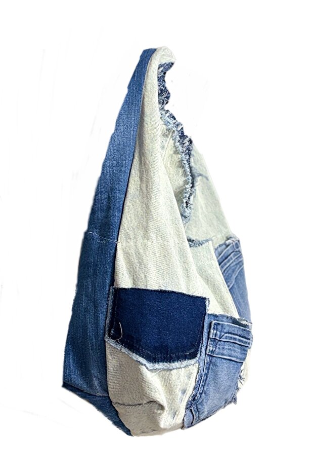 Denim Boho Omuz Çantası - 4