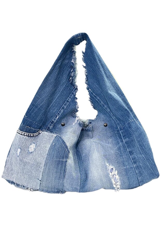 Denim Boho Omuz Çantası - 3
