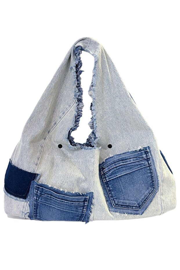 Denim Boho Omuz Çantası - 2