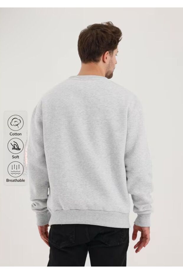 سترة رياضية رجالية بياقة دائرية وتصميم بسيط - 2