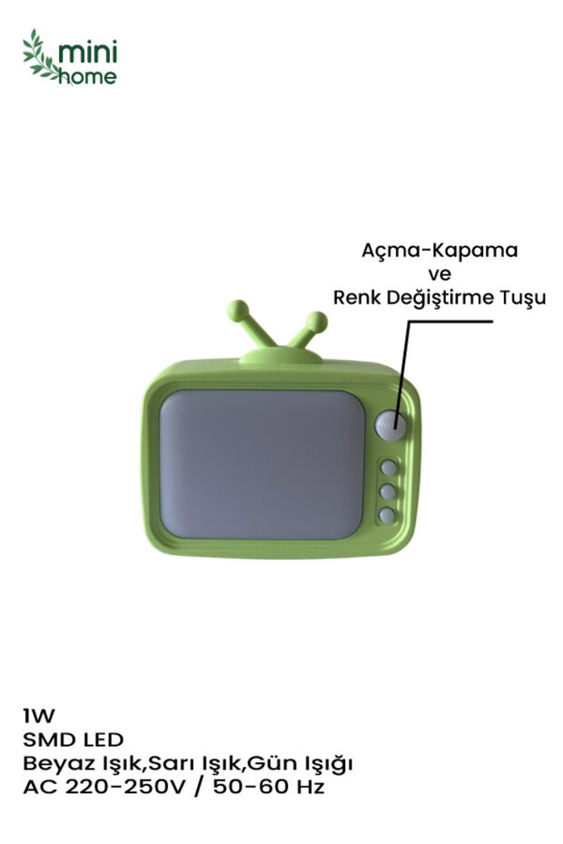 Mini Televizyon Şekilli Ledli Gece Lambası - 2