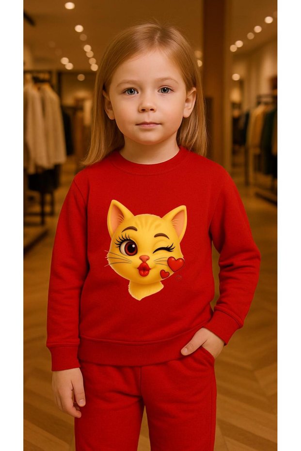 Children's Team Sweatshirt Kiss Printed Girls Boys Crew Neck3 4-5-6-7-8-9-10-11-12Years