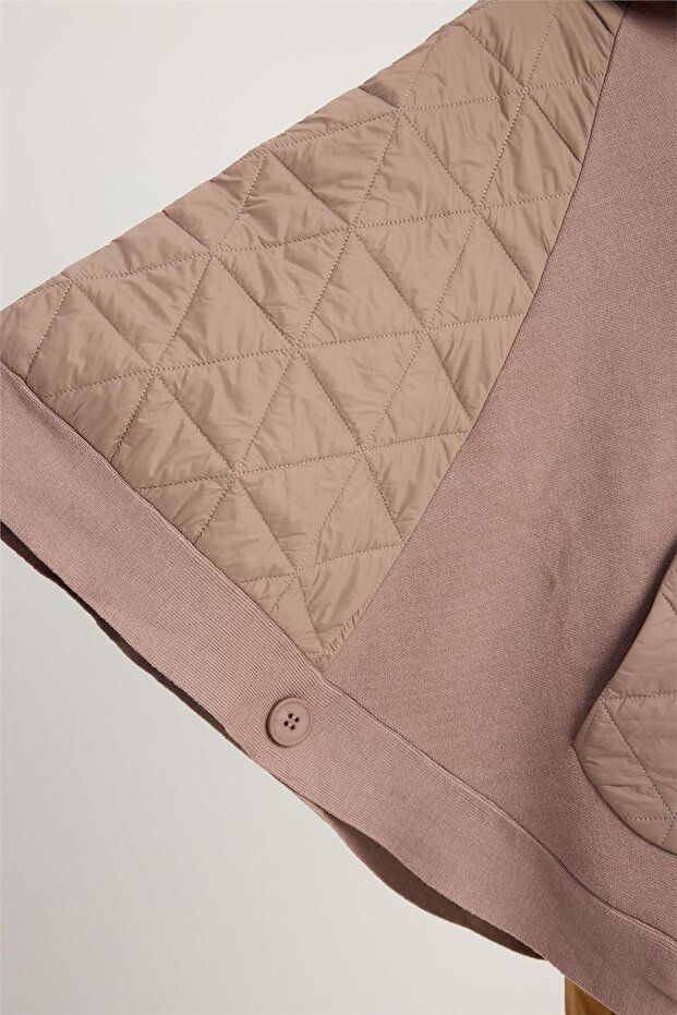 Triko Cepli Kapşonlu Panço - 4