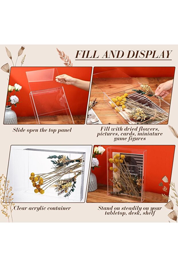 Clear Acrylic Shadow Box Frame (9 x 12'') - DIY Memory Display - 4