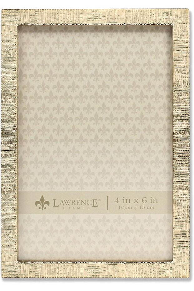 712346 4x6 Gold Metal Linen Pattern Picture Frame