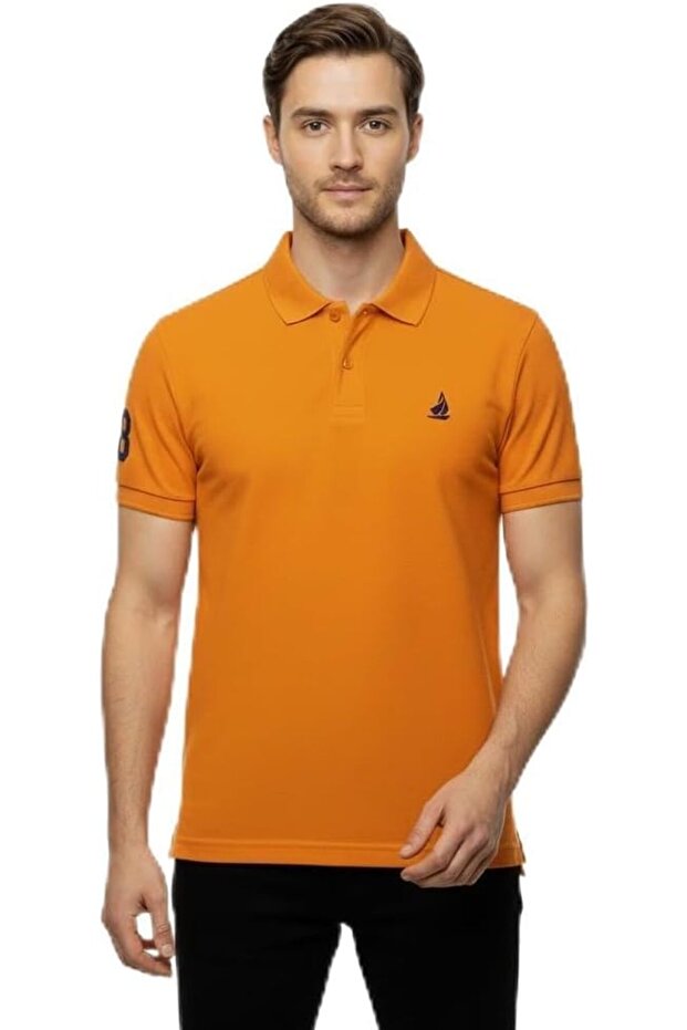 Men’s Premium Cotton Polo Shirt with Embroidered Logo – Mustard