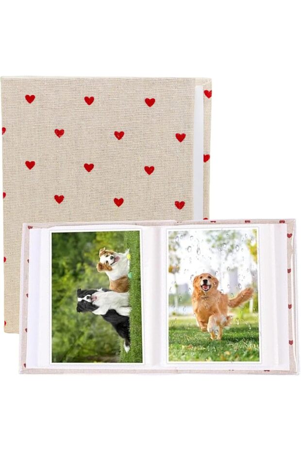 Linen Photo Album 4x6in, 100 Photos - Small Photo Album, Durable Scrapbook, Ideal for Kids & Family