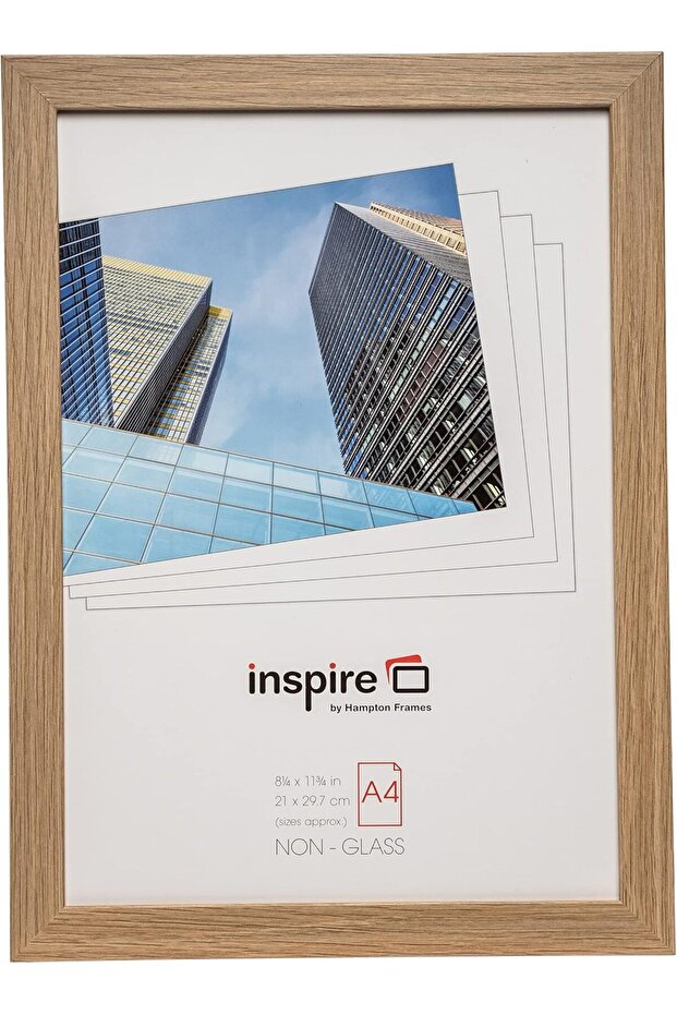 SORBONNE Paperwrap A4 (21x30 cm) Poster Photo Frame – Wood Effect (SORA4NG) Brown