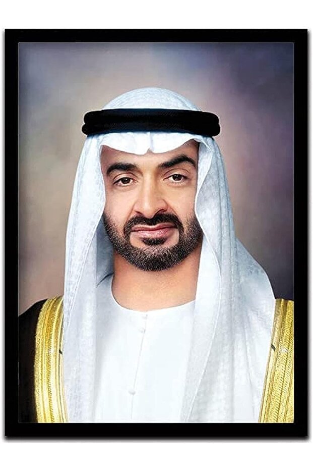 Sheikh Mohammed Bin Zayed Bin Sultan Al Nahyan Framed Wall Poster, 40x55cm, Black Frame