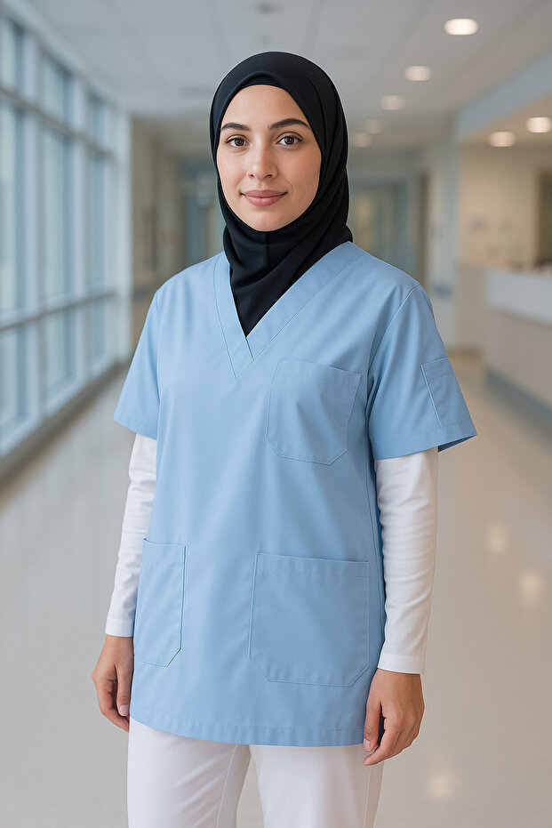 ملابس التحصين الإسلامية واسعة المقاس 4 جيوب طويلة قصة فضفاضة موديل 1. زي عمل مريح من قماش عالي الجودة